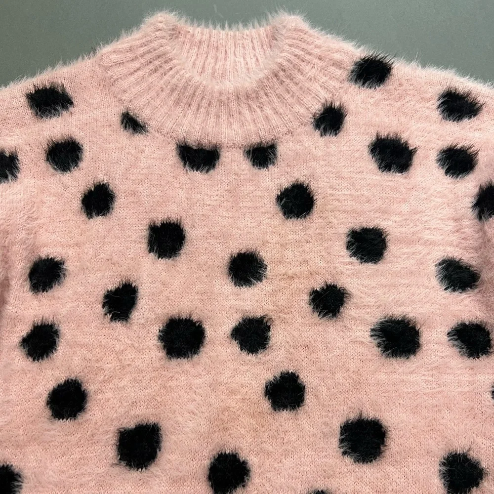 Pink & Black Polkadot Sweater